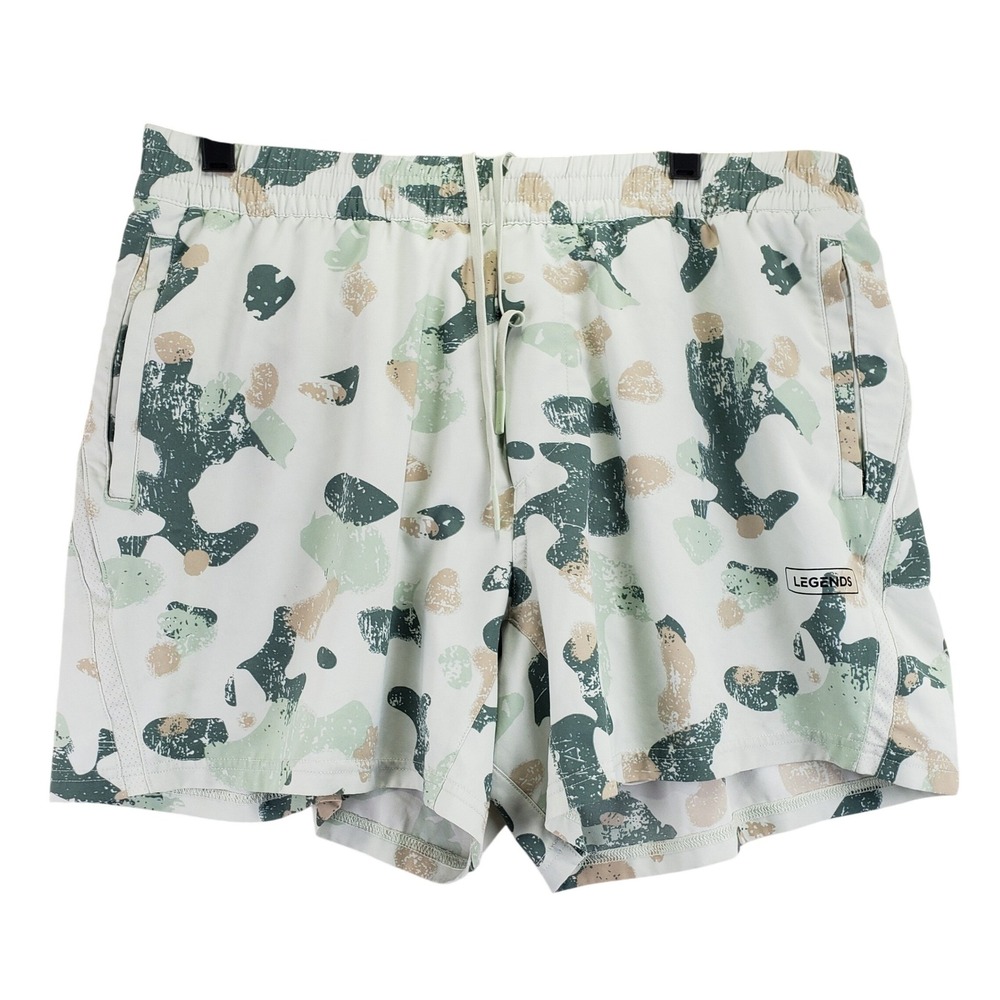 Legends Relay Shorts Mens‎ XL Green Abstract Camo Athletic Gym Training